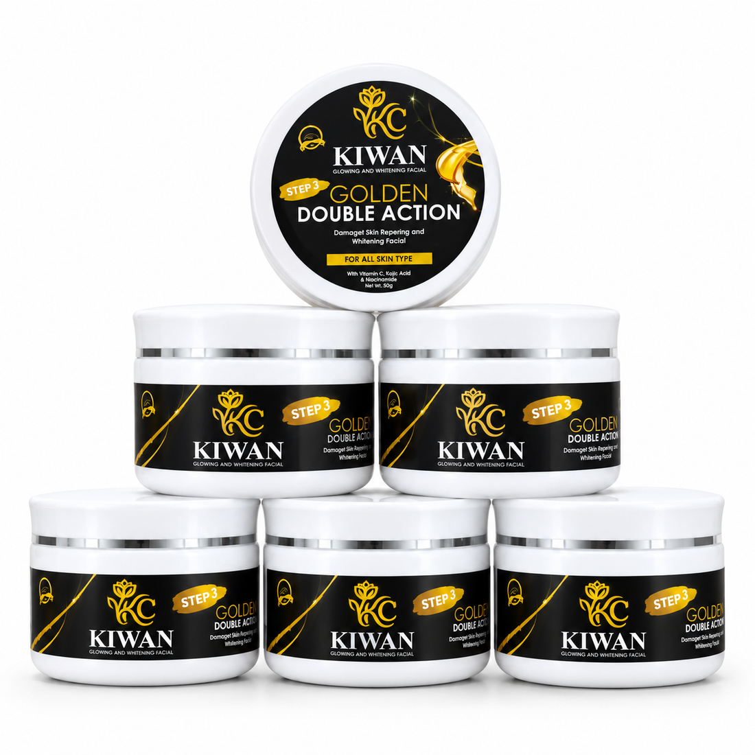 Kiwan 6-Step  Golden Glowing & Whitening Facial Kit