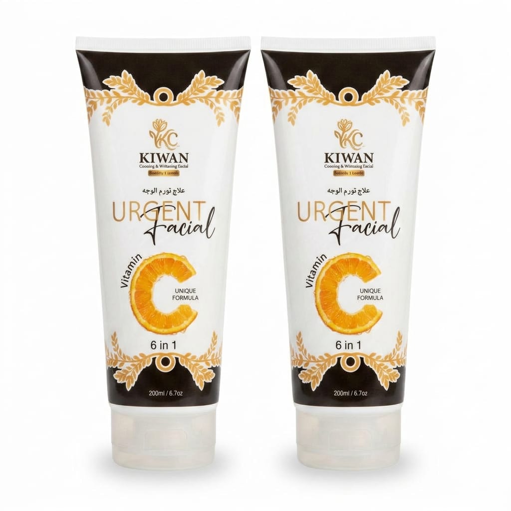 Kiwan Urgent Facial Vitamin C 6-in-1 Cooling & Whitening Facial – 2-Pack (200ml)