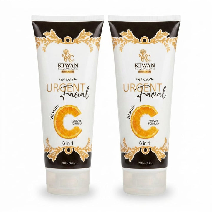 Kiwan Urgent Facial Vitamin C 6-in-1 Cooling & Whitening Facial – 2-Pack (200ml)