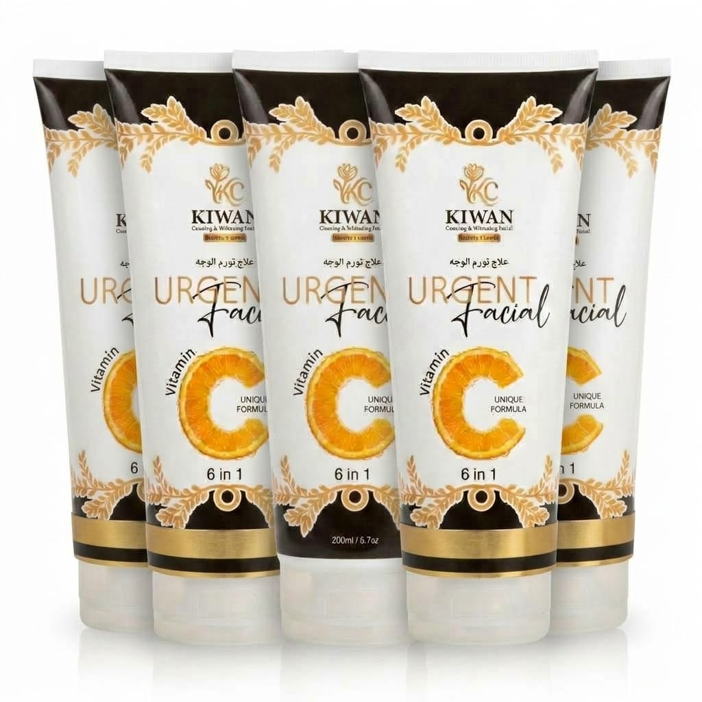 Kiwan Urgent Facial Vitamin C 6-in-1 Cooling & Whitening Facial – 5-Pack (200ml)