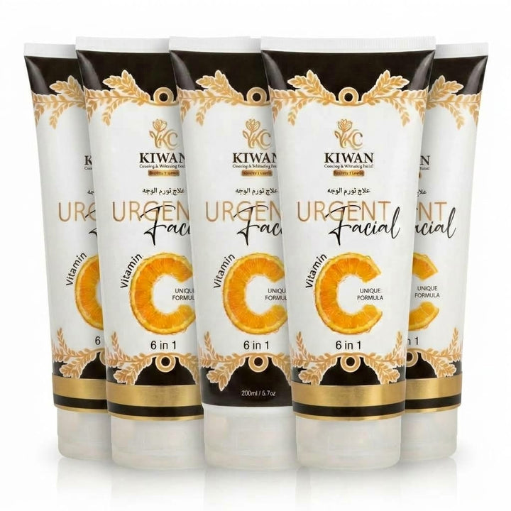 Kiwan Urgent Facial Vitamin C 6-in-1 Cooling & Whitening Facial – 5-Pack (200ml)