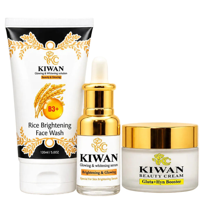 Kiwan Brightening Skincare Bundle | Face Wash, Serum & Cream