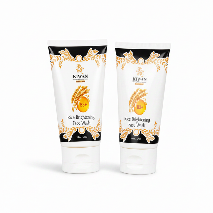 Kiwan Rice Brightening Face Wash Bundle of 2 on a clean white background